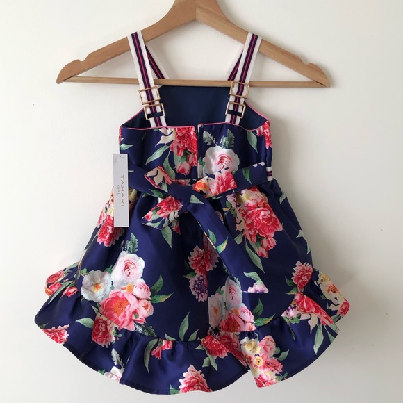 TAHARI Girls floral dress 2T Spring Formal Wedding Easter Church dress NEW - Picture 3 of 16